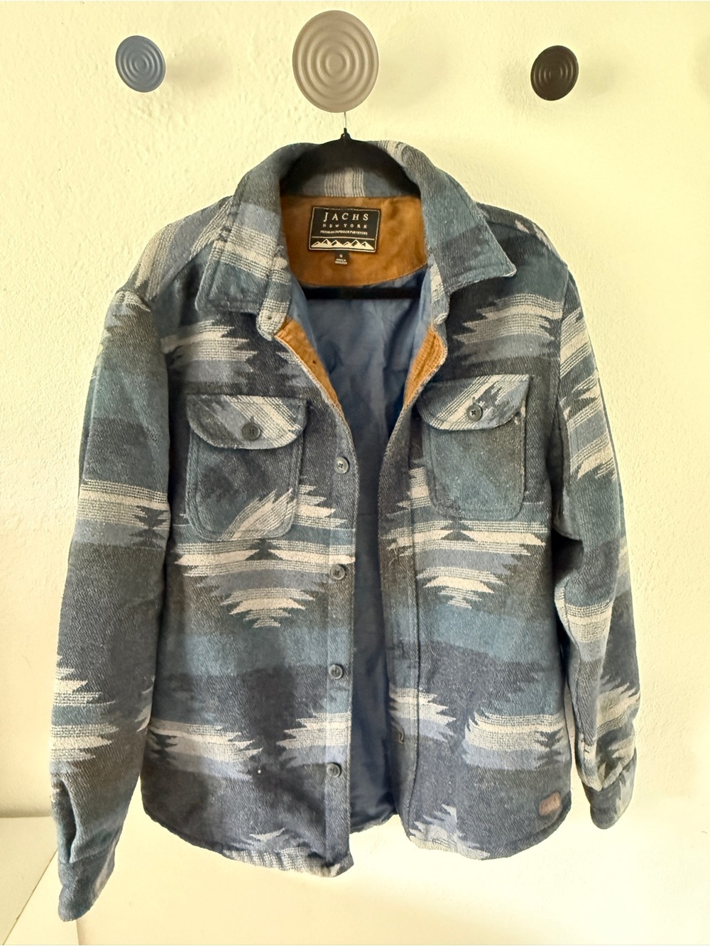 Jachs Blue Men's Wool Blend Shirt Jacket